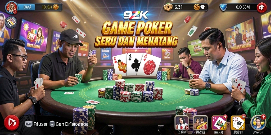 Tampilan gameplay menarik dalam permainan Poker 9ZK.