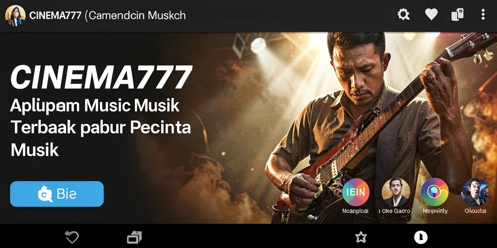 Screenshot CINEMA777 menampilkan pengguna yang asyik berkaraoke dengan lagu-lagu favorit.