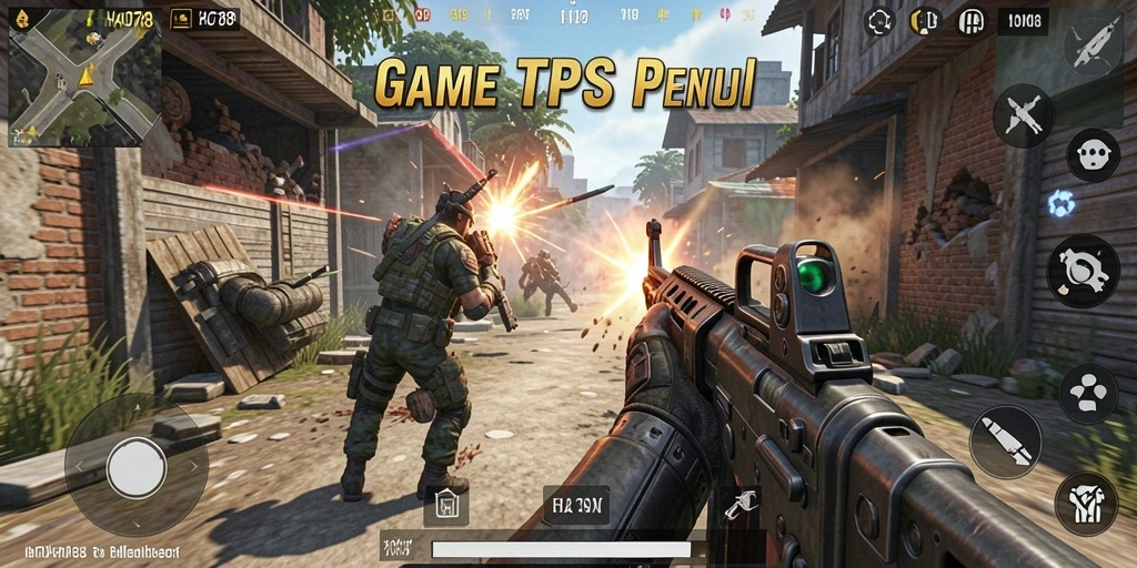 Tampilan gameplay HAO788 dengan aksi tembak-menembak yang intens.