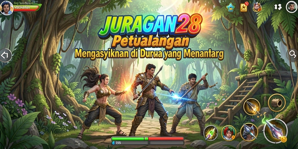 Screenshot gameplay <strong>JURAGAN28</strong> menampilkan aksi petualangan yang mendebarkan.