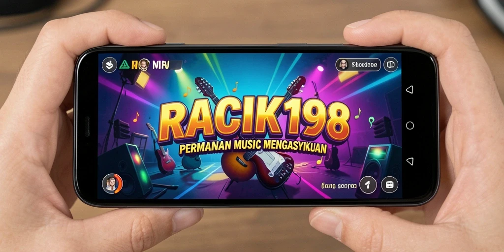 Tampilan screenshot gameplay RACIK198 yang menyenangkan dan penuh musik.