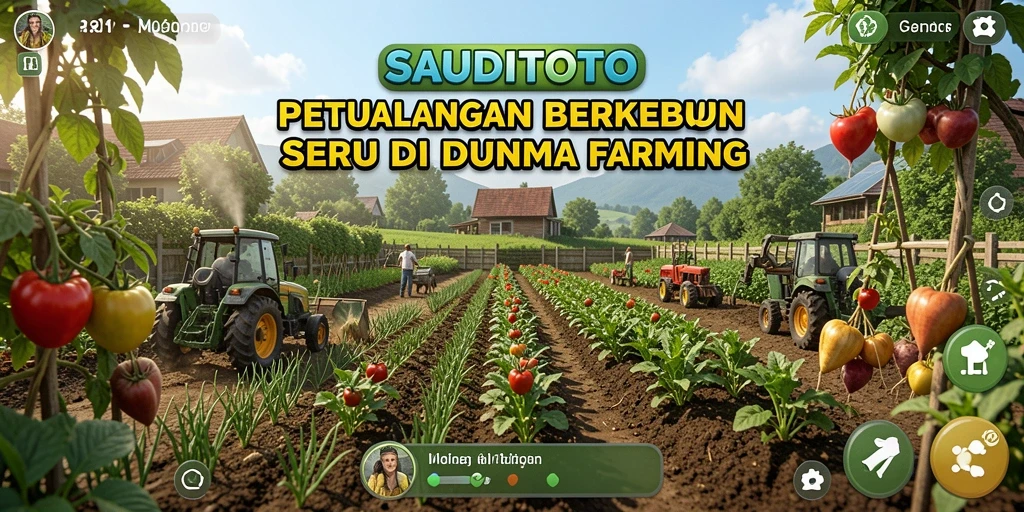 Tampilan gameplay SAUDITOTO dengan aktivitas bertani yang menyenangkan.