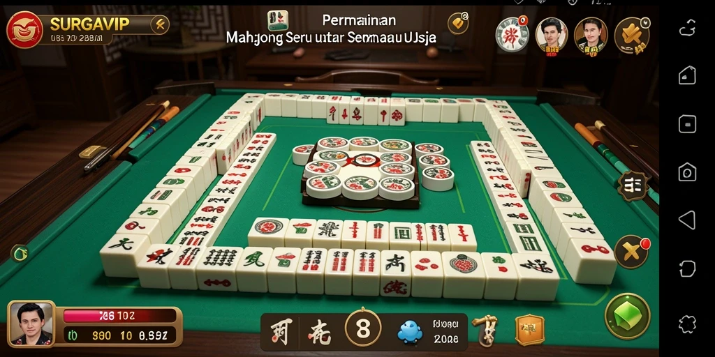 Tangkapan layar gameplay <strong>SURGAVIP</strong> yang menampilkan suasana permainan <strong>Mahjong</strong>.