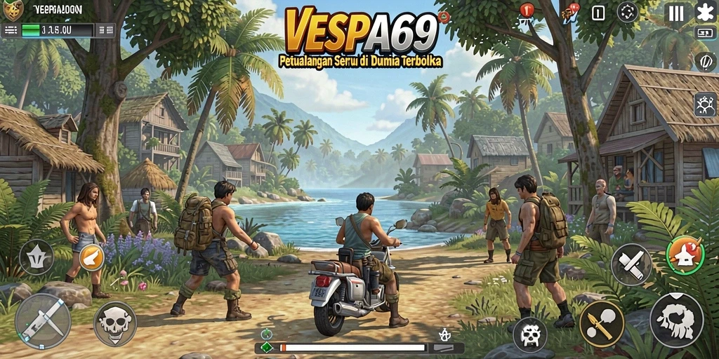 Gameplay VESPA69 yang seru dalam dunia terbuka.